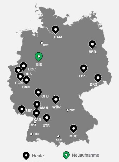 Deutschlandkarte Polestar Standorte