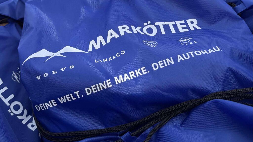 Rucksack mit Markötter-Schriftzug