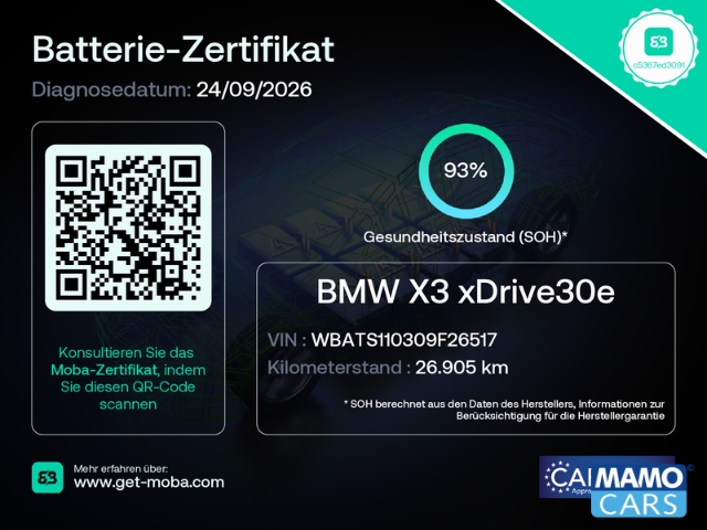 Fahrzeugabbildung BMW X3 xDrive 30e Advantage AHK/360CAM/ACC/SHZ