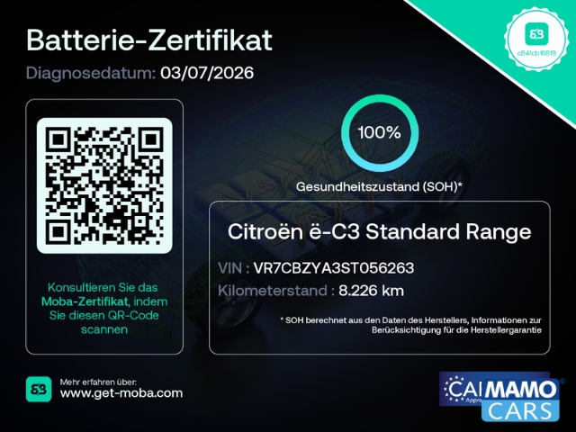 Fahrzeugabbildung Citroen C3 e 113 MAX 11KW-OBC/NAVI/KLIMA/CAM/TEMPOMAT