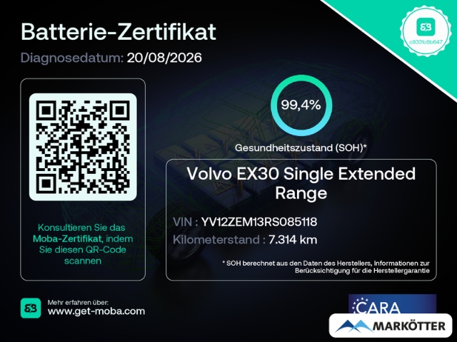 Fahrzeugabbildung Volvo EX30 Single Motor ext. Range Android/Apple/BLIS
